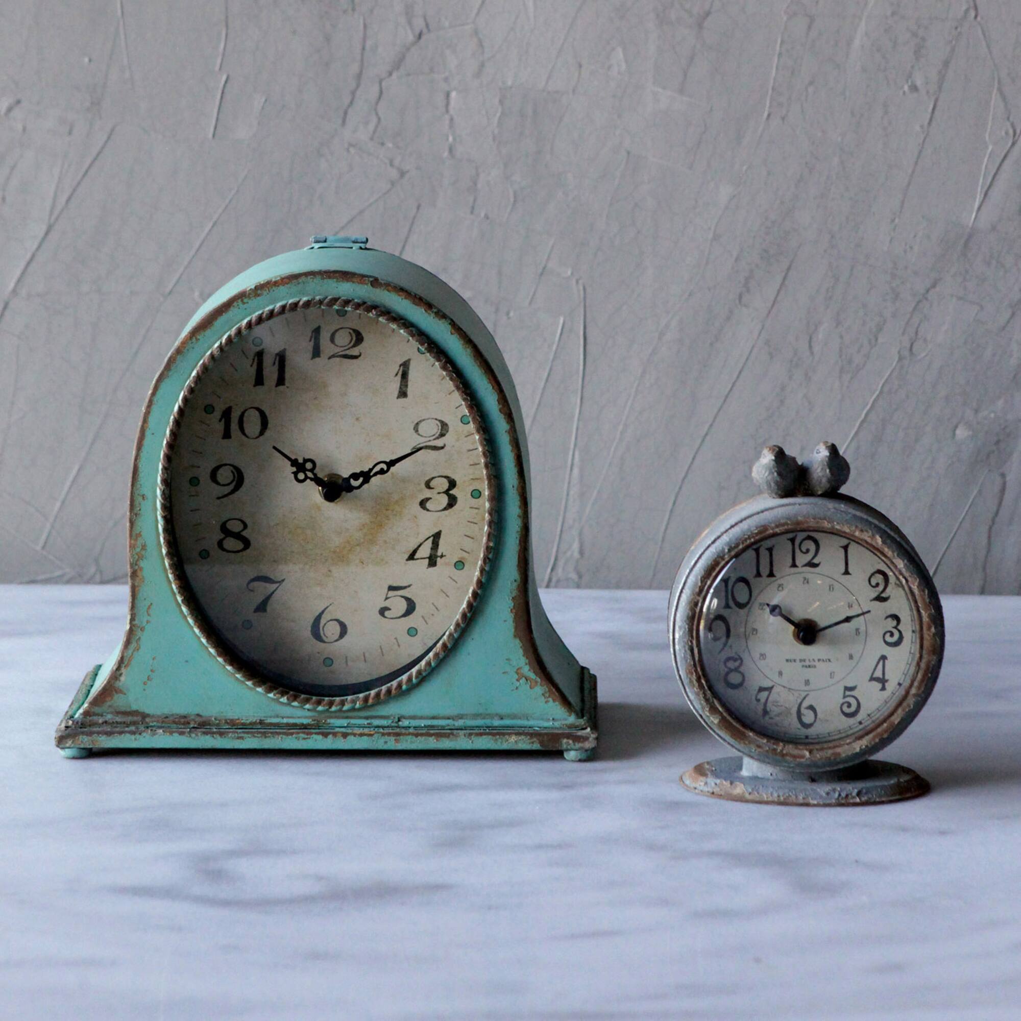 Hello Honey® Gray Pewter Mantle Clock with Birds